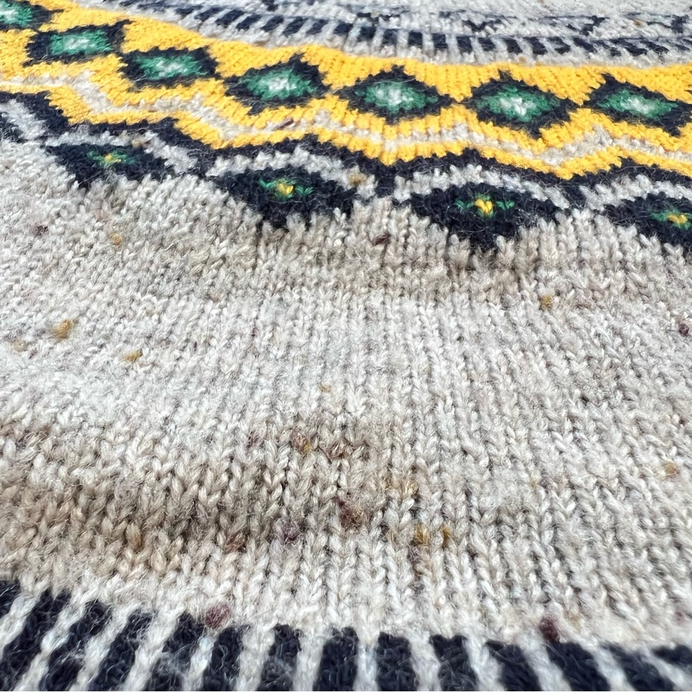 Weatherproof Vintage Fairisle Brown & Yellow Knit Sweater, XL - Picture 3 of 8
